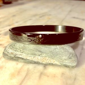 Men’s Black Platinum Bracelet / Diamond Chip